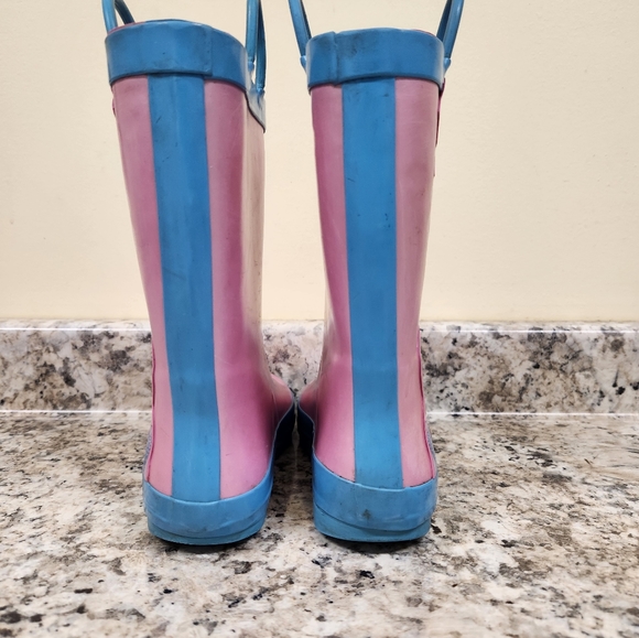 Disney Girls Frozen Anna Elsa Rainboots Flat Heel Rain Boots Size 13/1 - Picture 8 of 9